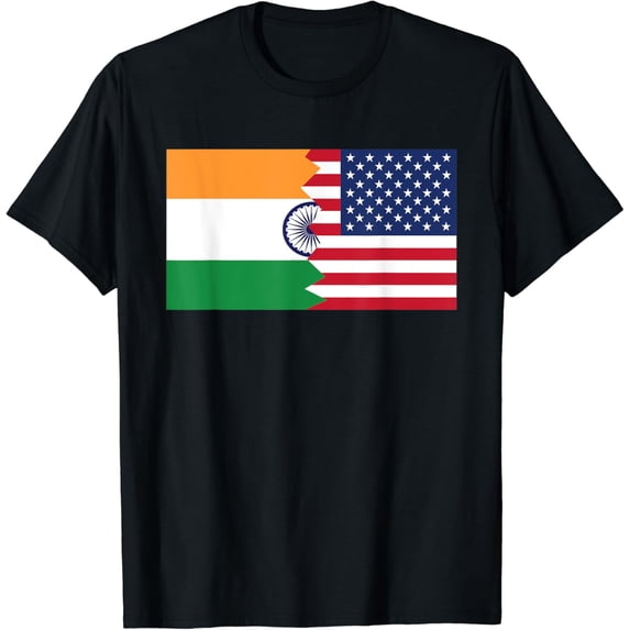 Indian American Half India Half America Flag T-Shirt mens t shirt,black,women,funny,misfits,men,journey