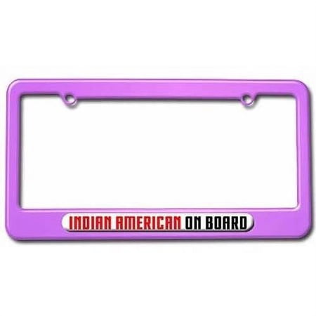 Indian American On Board License Plate Tag Frame, Purple Color