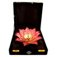 thumbnail image 1 of Indian Art Villa 8" Silver Plated Pink Lotus Diya - Designer Piece with Elegant Aesthetics, 1 of 4