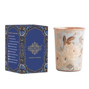 Indian Art Villa Copper Gold Flower Print Glass, Drinkware, Multicolor, 9.3 oz
