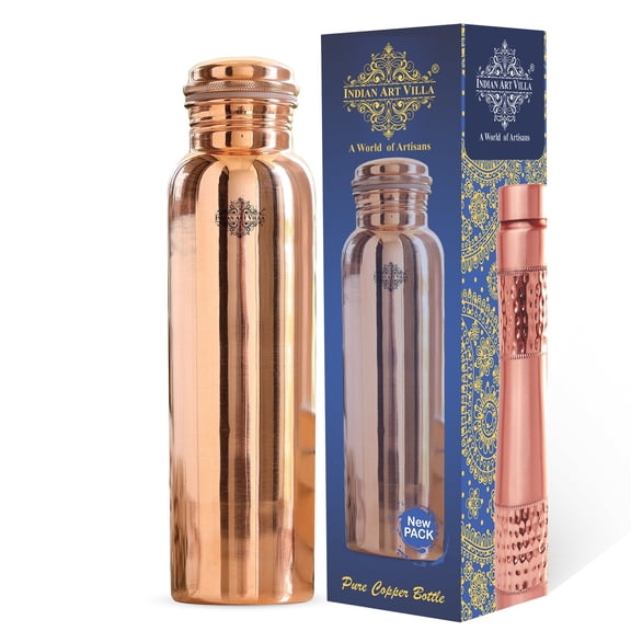 Indian Art Villa Copper Water Bottle, 25.4 oz