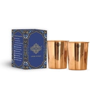 Indian Art Villa Copper Water Glass 10 oz - Premium Drinkware for Everyday Use, Set of 2