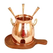 Indian Art Villa Handmade Copper Table Tandoor - 8" Width with Wooden Bottom