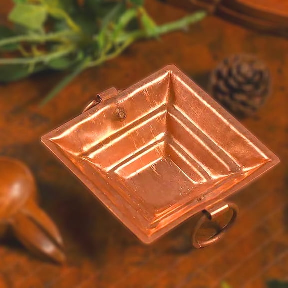 Indian Art Villa Pure Copper Hawan Kund with Handle on Both Side - 17 Inches, Spiritual Items