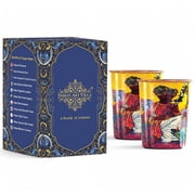 Indian Art Villa Rajasthani Meena "Padharo Mhare Desh" Printed Theme Copper Glass, Drinkware, Multicolor, 9.3 oz - Set of 2