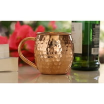 Indian Art Villa Round Moscow Mule Mug - 18 oz, Pure Copper, Hammered Shine Finish