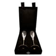 thumbnail image 1 of Indian Art Villa Set of 2 Silver Plated & Brass Champagne Wine Glass with Black Box, Drinkware, 7 OZ Capacity Each, 1 of 5