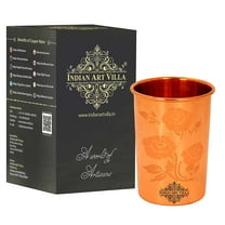 Indian Art Villa Handmade Copper Magic Drinking Glass Tumbler, Brown Finish, Drinkware – 9.3 oz