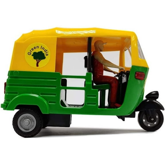 Indian Auto Rickshaw Tuk Tuk Figurine for Home Decoration (Multi Colour, 11cm)