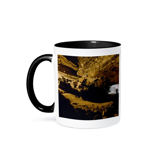 Indian Avenue And Main Cave, Mammoth Cave, Kentucky - Us18 Rkl0015 - Raymond Klass, 11oz Two-Tone Black Mug