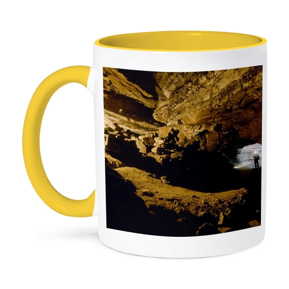 Indian Avenue And Main Cave, Mammoth Cave, Kentucky - Us18 Rkl0015 - Raymond Klass, 15oz Two-Tone Yellow Mug