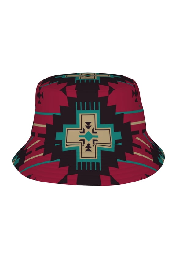 Indian Aztec Bucket Hat, Packable Fisherman Sun Cap, Foldable UV Protection for Fishing Beach Hiking Camping