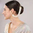 thumbnail image 1 of Indian Bahubali Style Long Tassel With Multiple Jhumki Jhumka Earring & Back Hair Chain For Women, 1 of 3