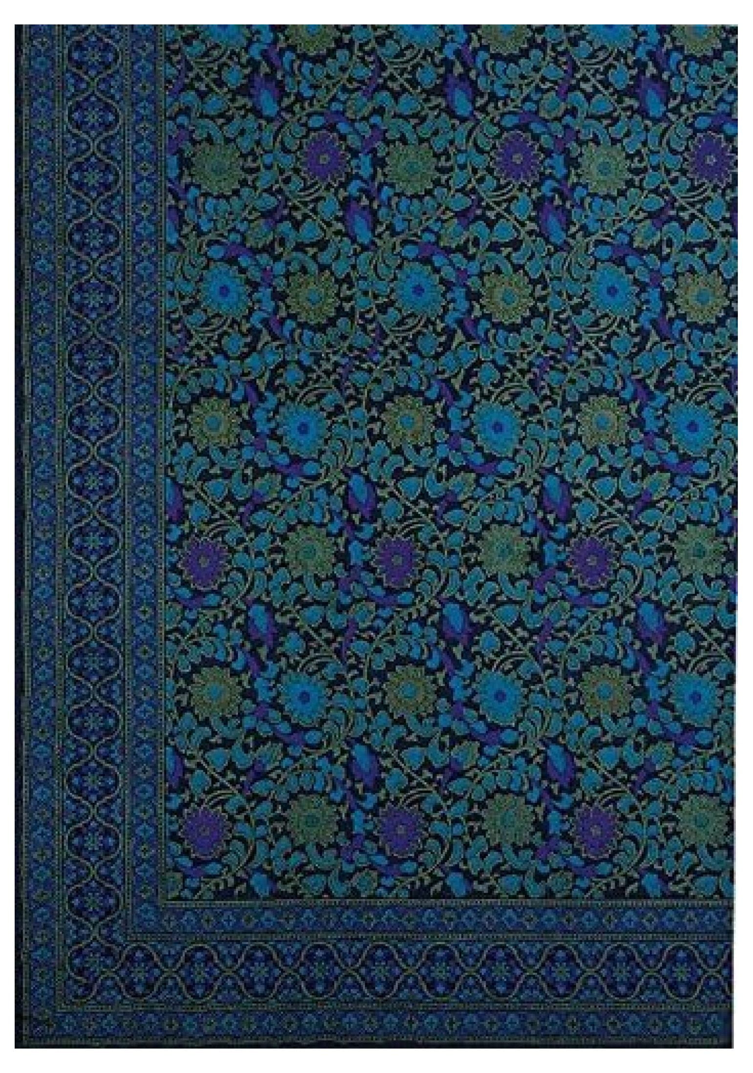 Indian Bedspread Cotton Sunflower Print Queen-King 106" x 106"