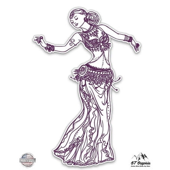 Indian Belly Dancer - 12" Vinyl Sticker Waterproof Decal