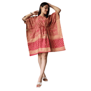 Indian Block Print Short Kaftan Dress - 100% Cotton