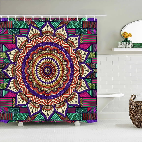 Indian Bohemia Printed Shower Curtains Frabic Waterproof Polyester Decor Bohemian style Bath Curtain With 240x180cm