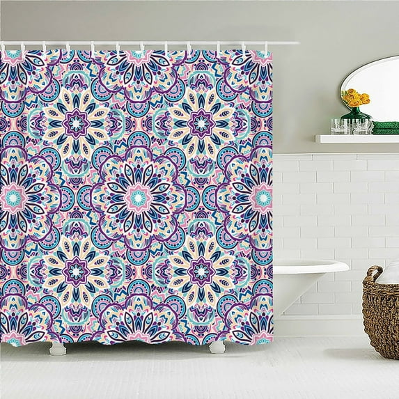 Indian Bohemian 3d Shower Curtains Waterproof Fabric Print Boho Mandala Bathroom Curtain With Hooks Decor 180*200 Bathtub Screen