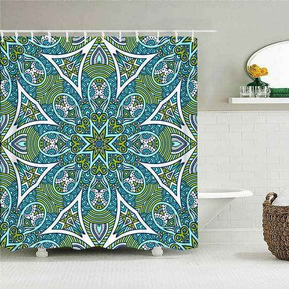 Indian Bohemian 3d Shower Curtains Waterproof Fabric Print Boho Mandala Bathroom Curtain With Hooks Decor 180*200 Bathtub Screen