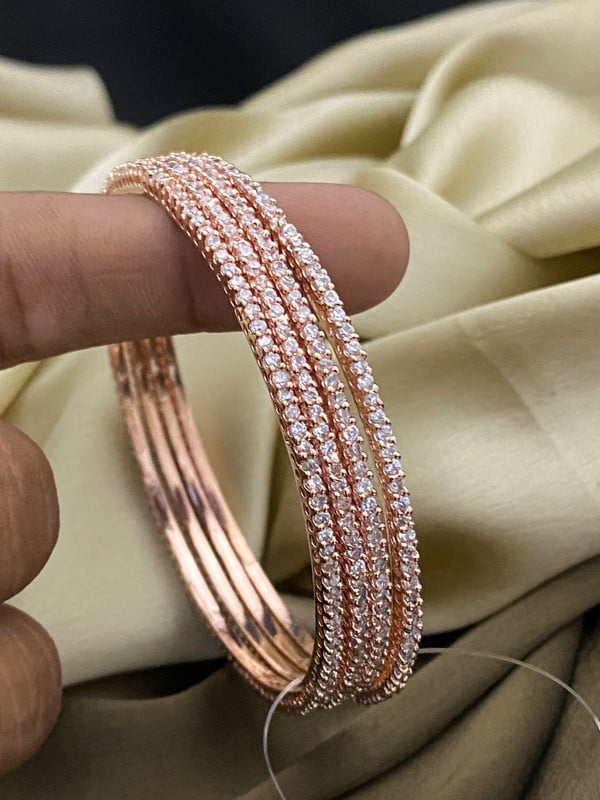 JD'Z COLLECTION Indian Jewelry CZ Stone Bangles - Set Of 48 Bollywood Bracelets For Women | Colorful Festival Wear