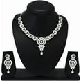 thumbnail image 1 of Parshwa Creations Statement Silver, Rhinestone Mixed Piece Jewelry Sets, Silver Plated, 3-Piece Set, 1 of 4