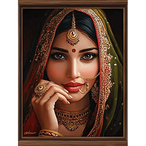 Indian Bride Jewelry Wall Art Canvas PaintingSuitable for Living Room Bedroom Dining Room Office and Hallway Decoration.