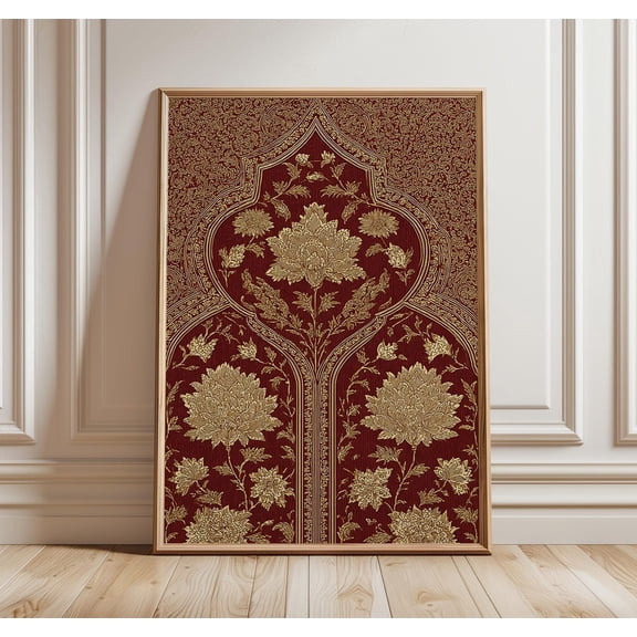 Indian Brocade Mughal Arch Pattern Poster Unframed Paper Print
