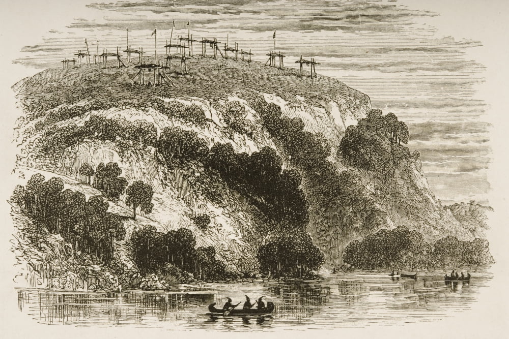 Indian Burial Ground From American Pictures Drawn With Pen And Pencil By Rev Samuel Manning Circa 1880 Canvas Art - Ken Welsh Design Pics (17 x 11)
