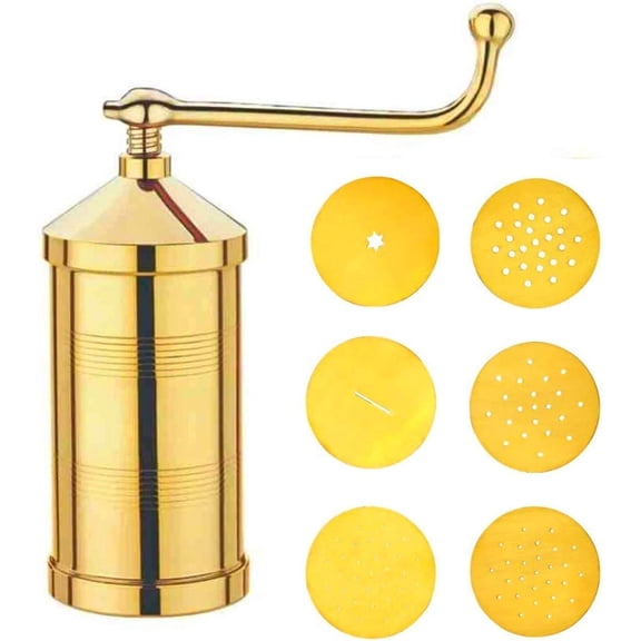 Indian Chakali Maker Sev Sancha Manual Pasta Maker, Snacks | Sevaiya Bhujia Gathiya Murukulu Janthikulu Machine With 6 Different Jali - Brass Chakli