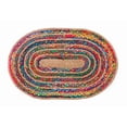 thumbnail image 1 of Indian Chindi Cotton Rug, Beautiful Oval Design, various Sizes Available, 1 of 4