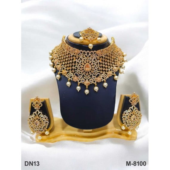 Indian Choker Necklace Set with Tikka for Womens Jewelry Sets Ethnic Jewelry Hook