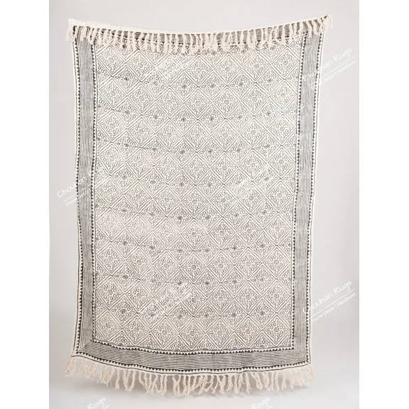 Indian Classic Hand Loomed Block Printed Throws, Sofa Cover, BedSheet,Curtain, Home Decor