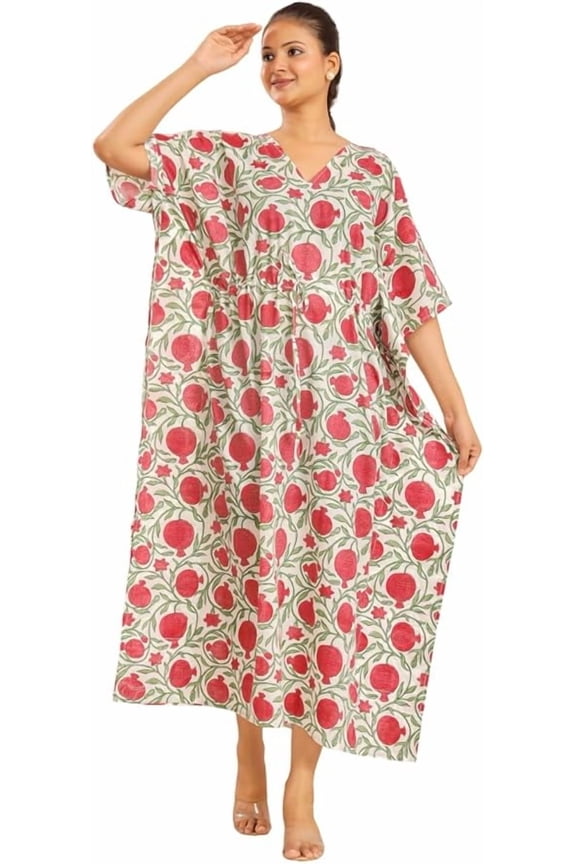 Indian Cotton Kaftan Dress Maxi Dress Beach Cover Up Maternity Gown Women Dress Sleepwear, Loungewear Gift For Her