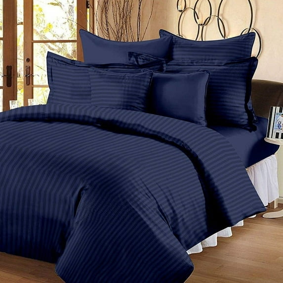 Indian Cotton Stain Strip Bedsheets , 400 TC Premium Cotton Bedsheets for Home , Hotels & Guest House with 1 Pillow Cover Size ( Twin 60" x 90" )