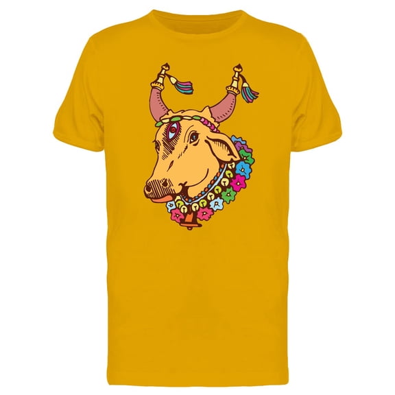 Indian Cow Ornated T-Shirt Men -Image by Shutterstock, Male Small