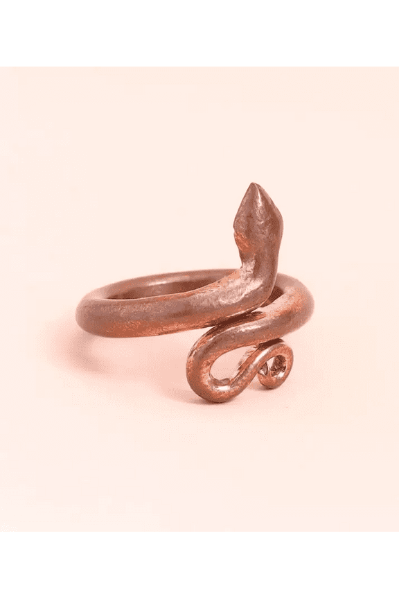 Copper Consecrated Snake Ring Adjustable Tamba Ring Nag Snake Sarpa Sutra, Challa for Men and Women