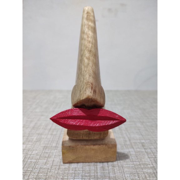Indian Crafts Handmade Wooden Lips Shaped Spectacle Specs Eyeglass Holder Stand