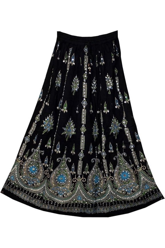 Rayon Long Skirt Sequence Work Indian Designer Women Dress Traditional Clothing