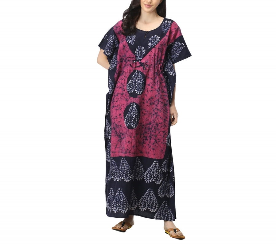 Indian Crafts Women Batik Kaftan Cotton Night Suit Night Dress Long Caftan  Nighty Maxi - Walmart Business Supplies