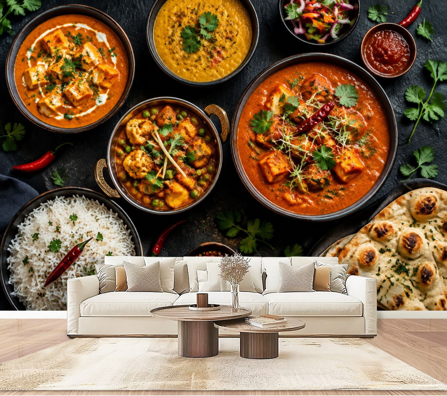 Indian Cuisine Platter food Wallpaper Rice Breads food photography Peel ...