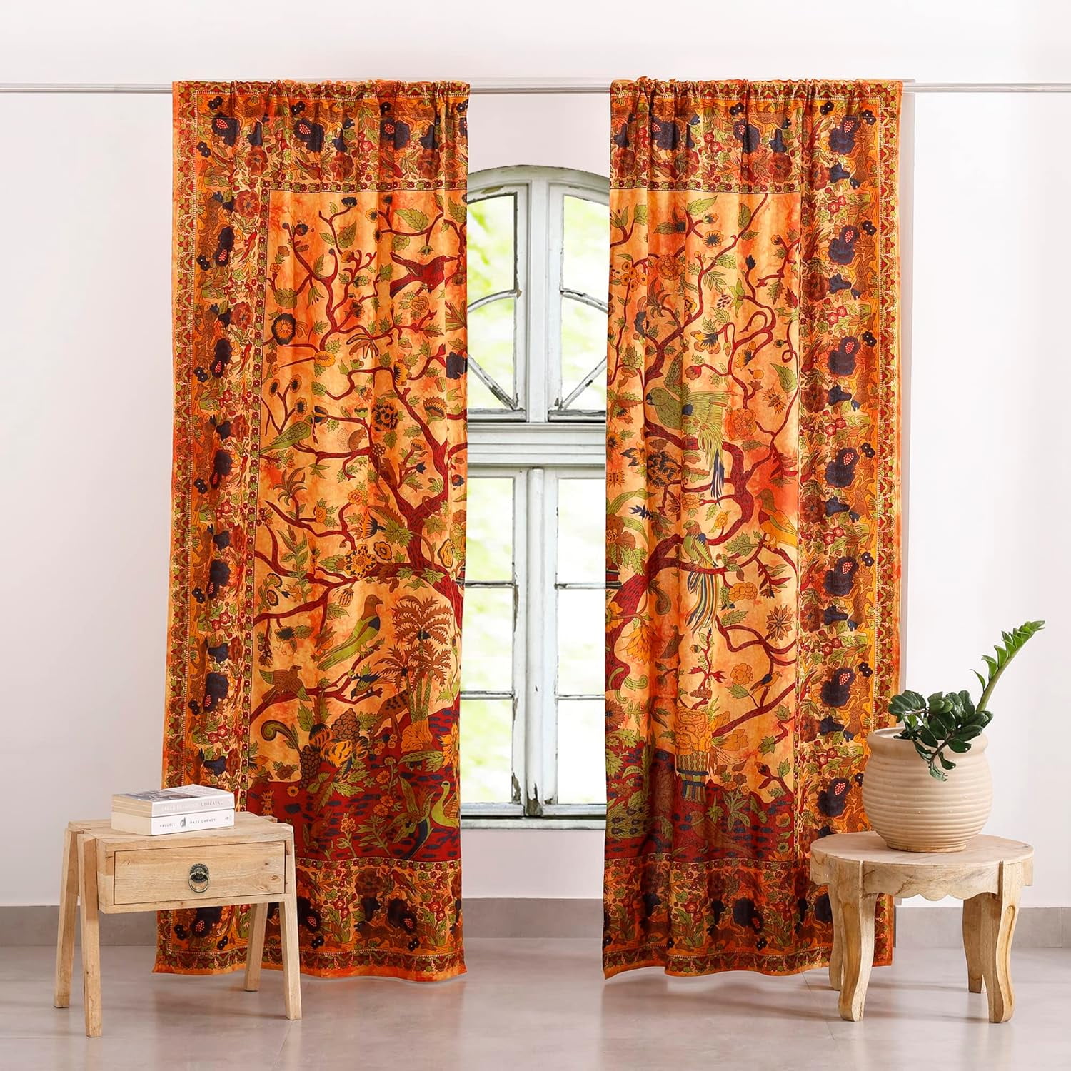 Indian Curtain Hippie Bohemian Beautiful Tree of Life Tie Dye Mandala