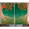 thumbnail image 1 of Ambesonne Ethnic Curtains 2 Panel Set, Mandalas, 108" x 90", Orange Green, 1 of 2