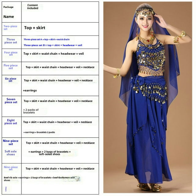 Indian Dance Suit Adult Female Belly Dance Performance Costume New