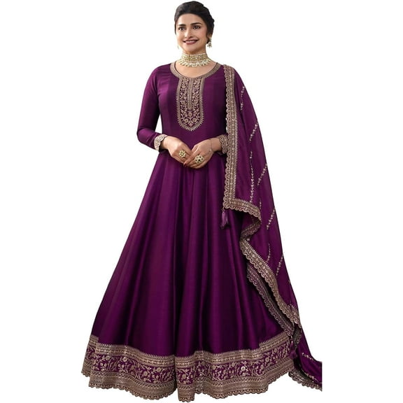 Indian Designer Anarkali Gown Suits Event Wear Pakistani Swen Salwar Kameez Dress ( Green, L - 42 )