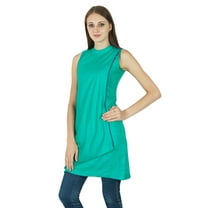 Indian Designer Bollywood Green Kurta Women Ethnic Kurti Cotton Top Tunic Dress
