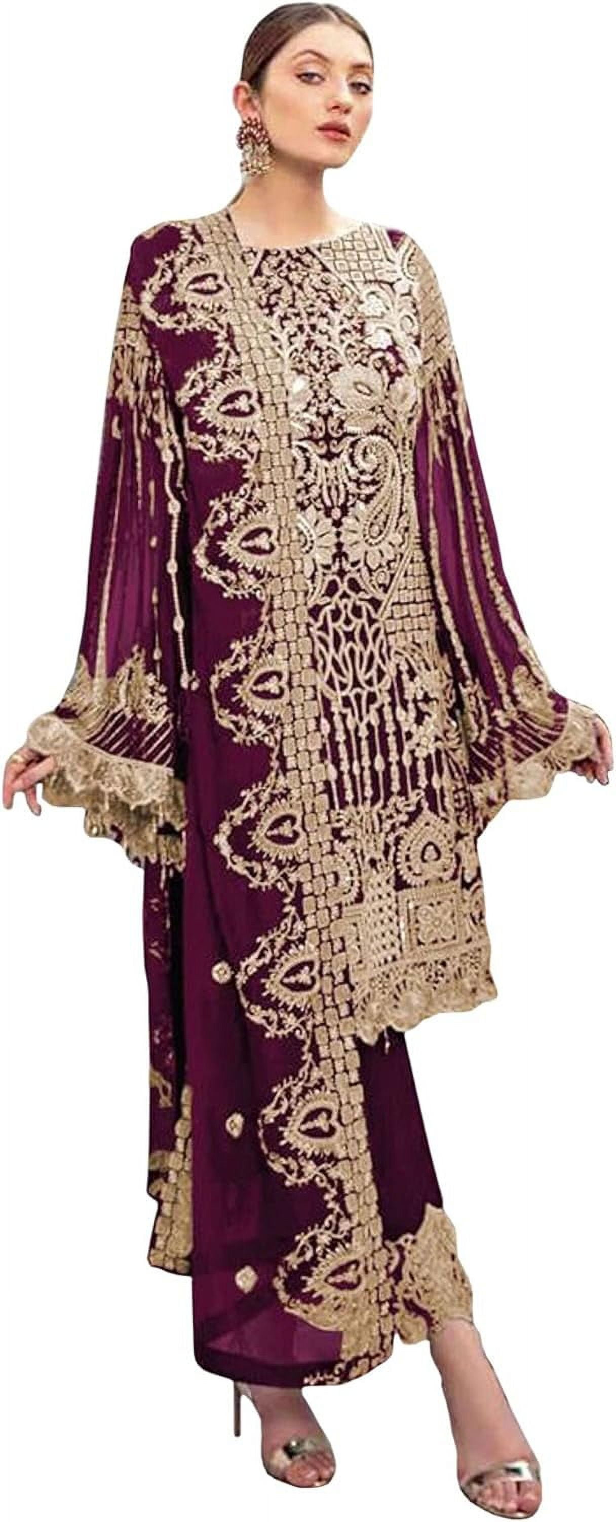 Pakistani Style Sharara Dress - Traditional Embroidered Salwar Kameez Suits For Navaratri & Special Occasions