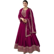 Indian Designer Shalwar Kameez Outfits Wedding Wear Pakistani Anarkali Gown Suits ( Pink, M - 40 )