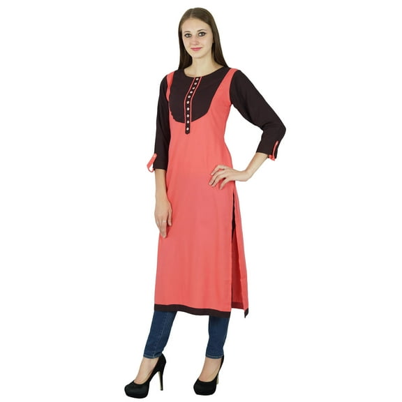 Indian Designer Women Bollywood Kurta Casual Ethnic Kurti Cotton Top Tunic Dress