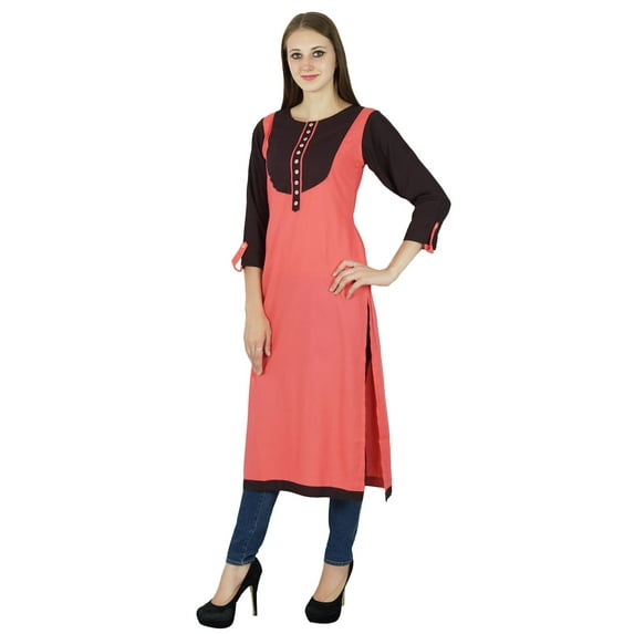 Indian Designer Women Bollywood Kurta Casual Ethnic Kurti Cotton Top Tunic Dress