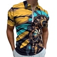 thumbnail image 1 of Indian Devil Skull Men Zipper T-shirt Summer Casual Short Sleeve T-shirt Top, 1 of 7
